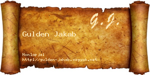 Gulden Jakab névjegykártya